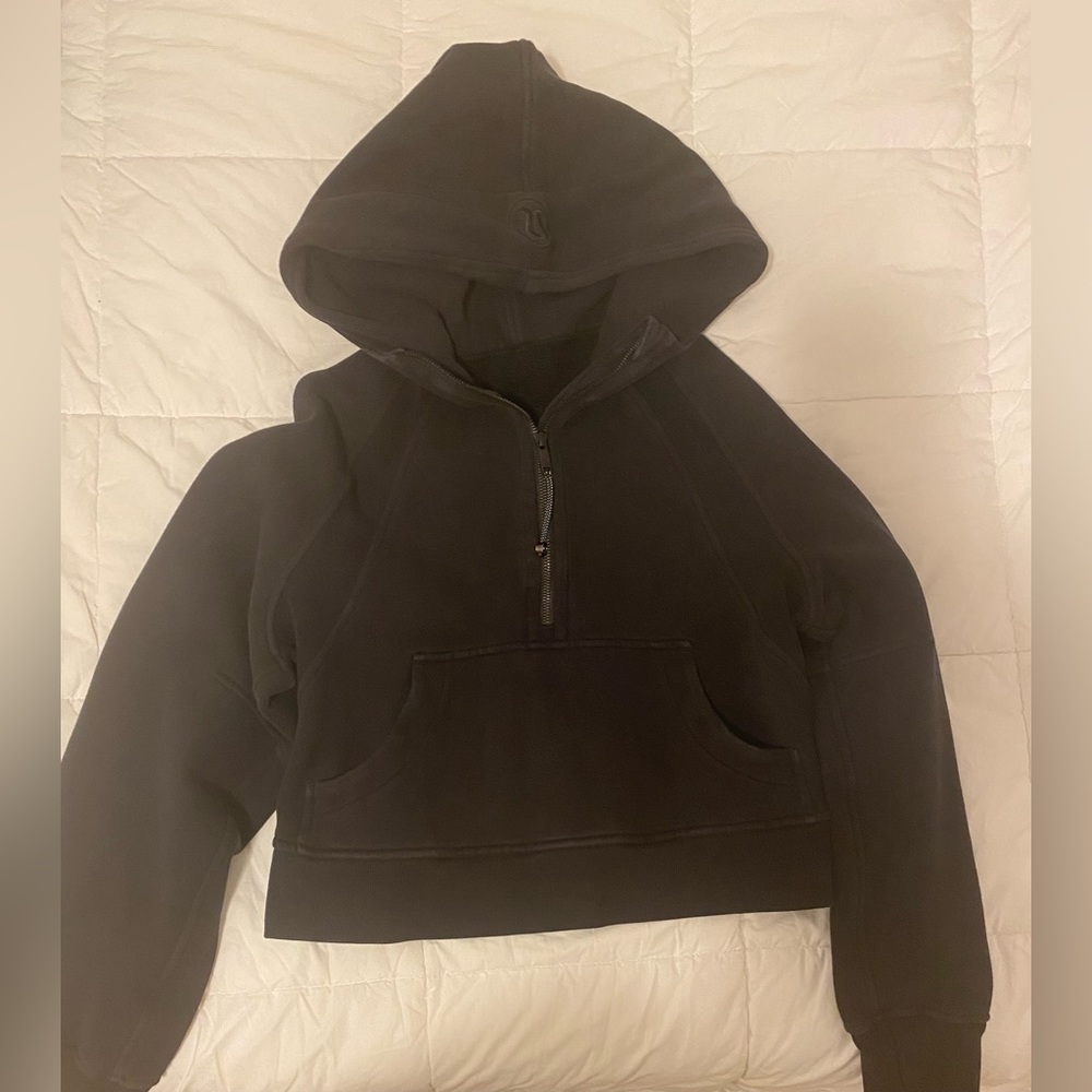 Lululemon black oversize half zip scuba hoodie